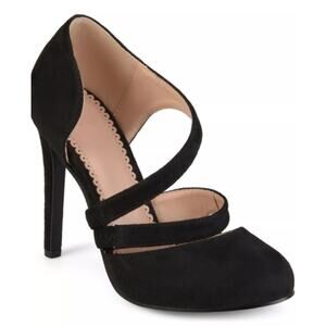 NEW Journee Collection Zeera Stilleto Heels Black Size 11M Round Toe Faux Suede